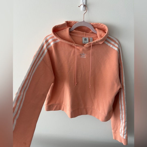 Pink Adidas Hoodie cropped women’s - Picture 2 of 6